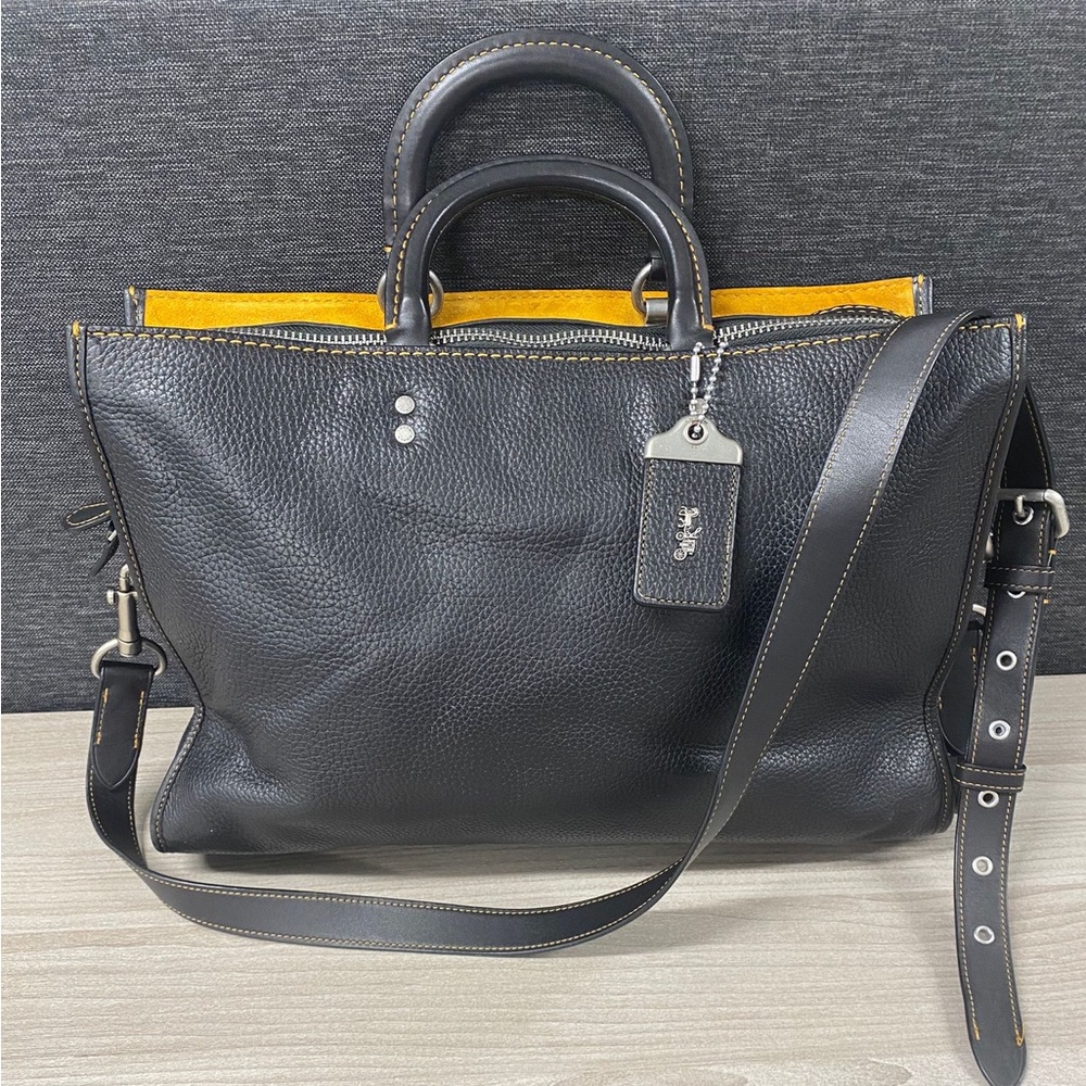 Coach 1941 Rogue Brief Glovetanned Pebbled Leather Black style 11104